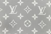 ткань черно-белый твил с логотипами
